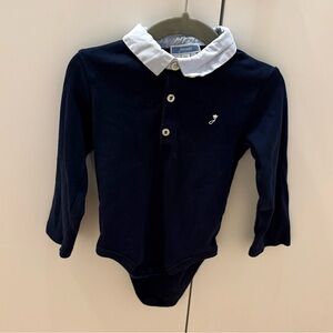 Jacadi Navy Blue Cotton Polo Shirt baby boy preppy  24-36 months 2T $45 msrp